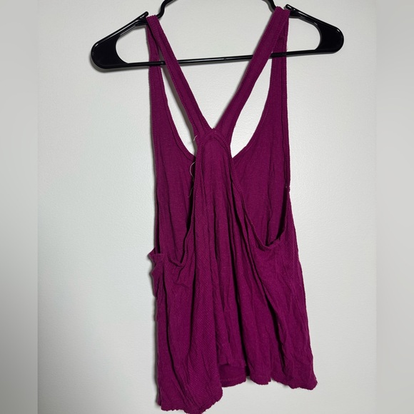 Free People We The Free Magenta Ribbed Racerback Swing Tank Top XS - Picture 2 of 6